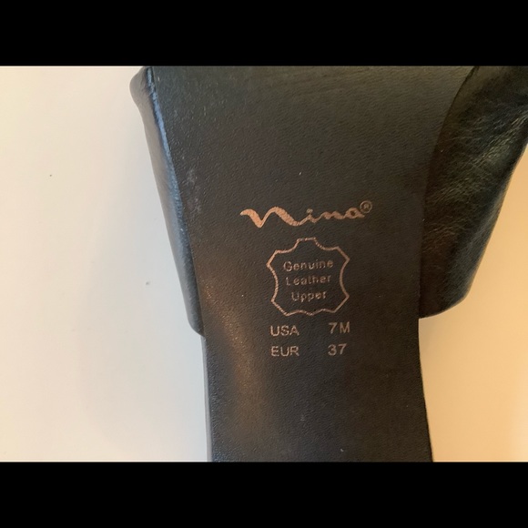Nina Black Leather Women Shoes. Size 7 US M - Picture 9 of 9